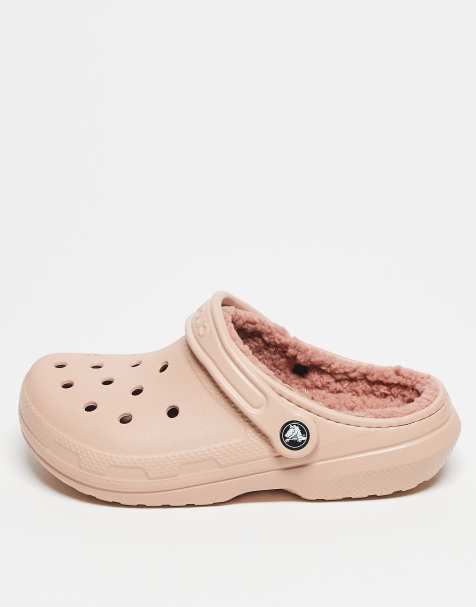 Crocs Unisex Classic fleece clog in pink caramel - view 1