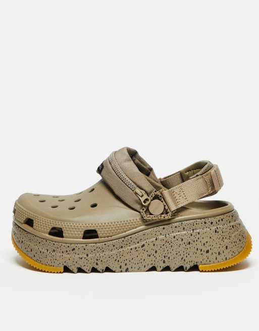 Crocs unisex classic hiker clogs in khaki