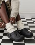 [Crocs] Crocs unisex classic lined clogs in black 36-37 Black/black