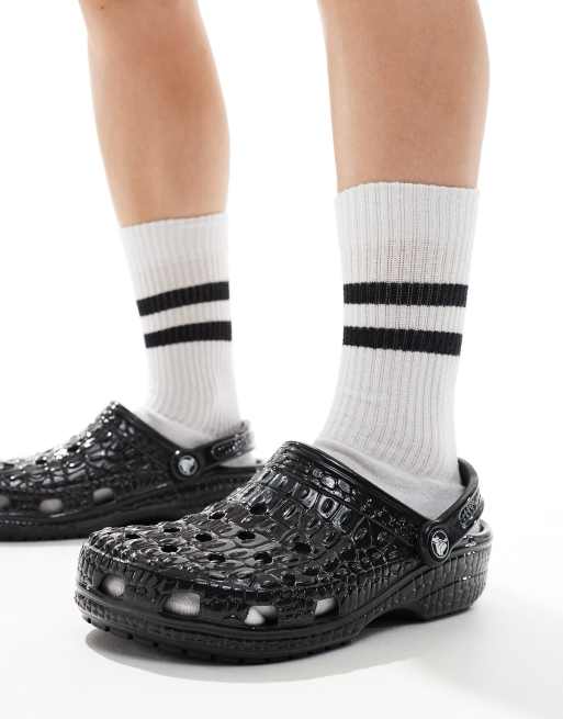 White and black outlet crocs