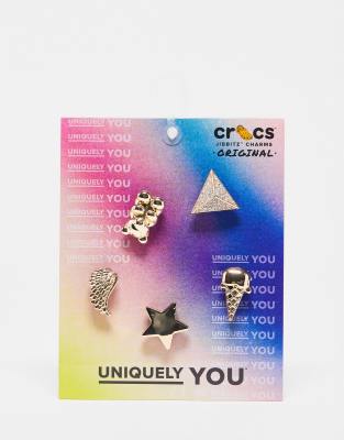 Crocs Unisex Jibbitz Gold Icons 5 Pack-multi In Multi