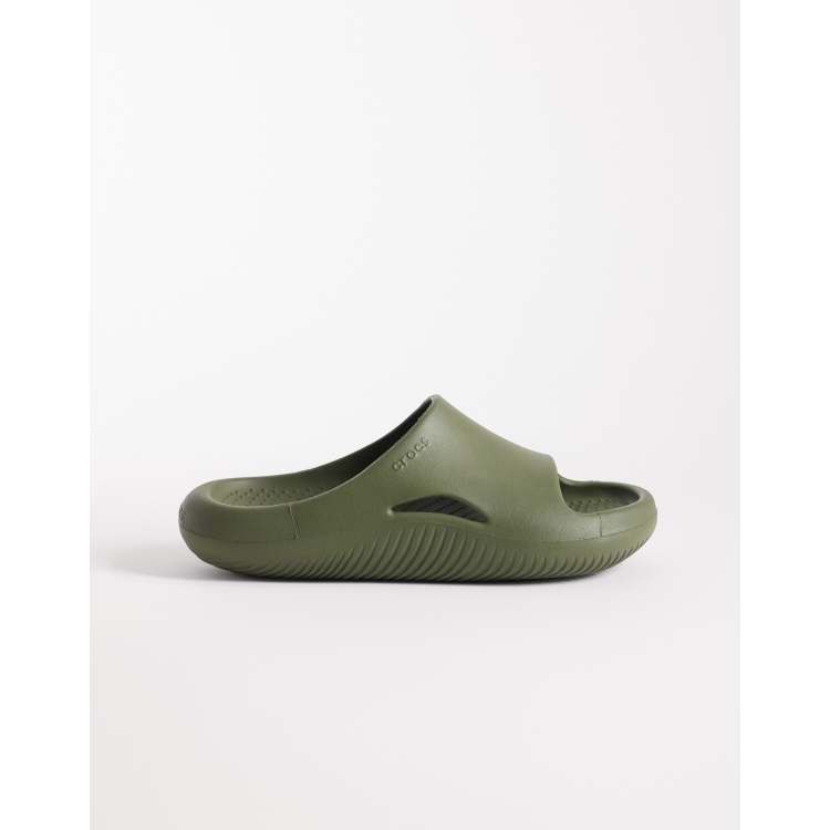 Crocs Mellow Recovery Clog Slip-On Olive Men\'s Size 12 Crocs Unisex Mellow Recovery Slides in olive green | ASOS main image 2