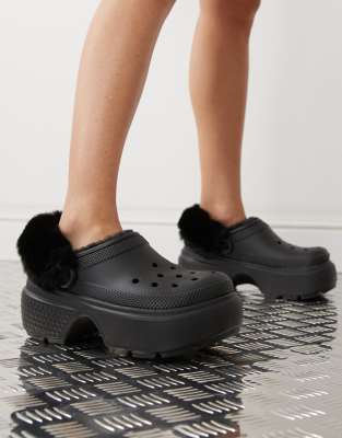 Crocs - Unisex Stomp - Gefütterte Clogs in Schwarz