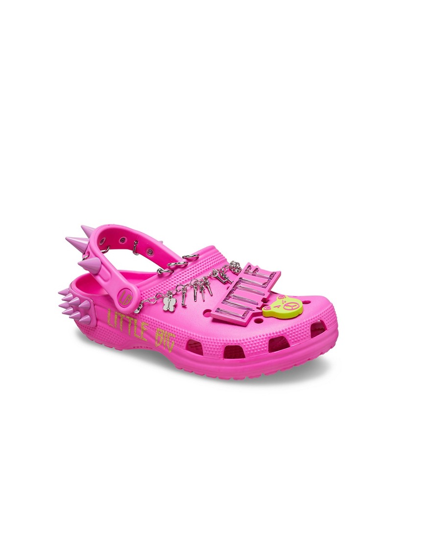 Crocs x Little big classic clogs with custom jibbitz in pink