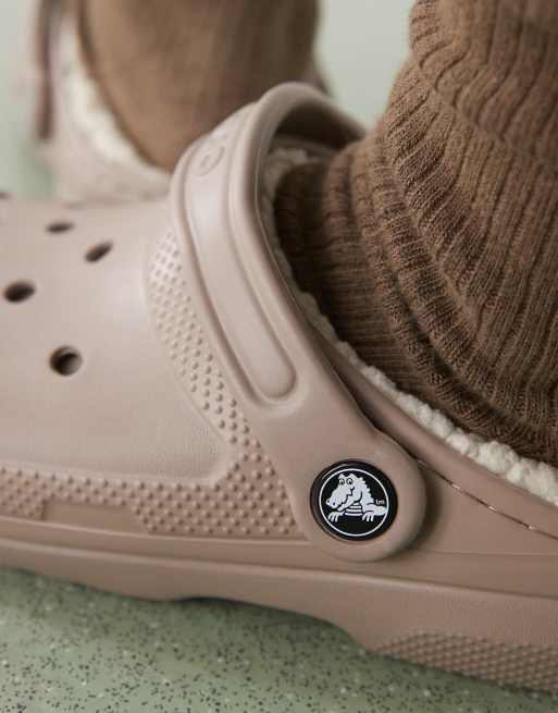 Crocs - Zoccoli classici color osso foderati, 4 di 4