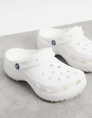 Crocs - Zoccoli con plateau classici colore bianco