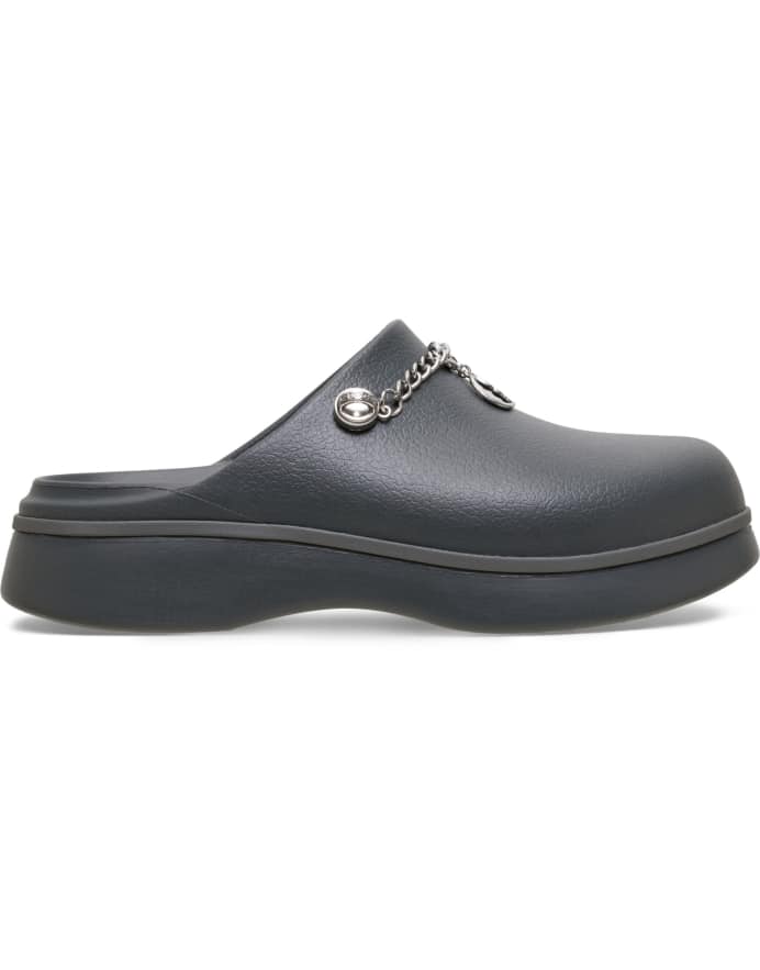 Crocs zuecos Dylan con escote en pico estilo boho en gris oscuro