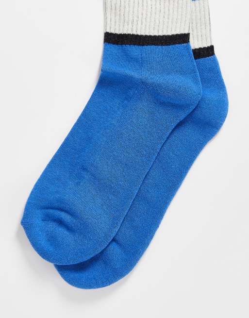 CROOKED TONGUE Smiles Chaussettes de sport Bleu