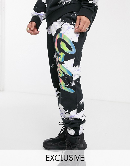Crooked Tongues all over mountain print jogger