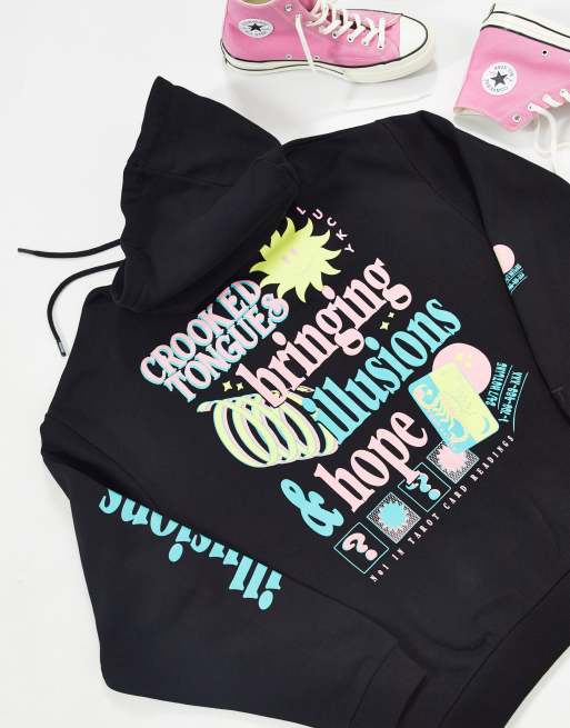 Crooked Tongues – Bluza z kapturem unisex z nadrukiem z motywem tarota