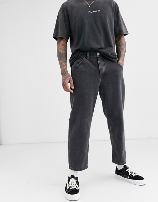 Crooked Tongues classic fit jeans in washed black | ASOS