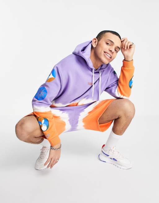 Crooked Tongues co-ord hoodie in bleached multi colour, 4 of 4