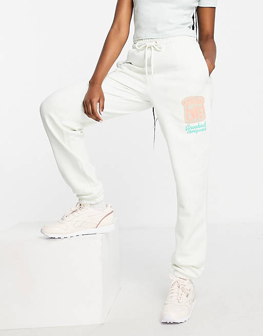Crooked Tongues co-ord jogger with spread love print in stone