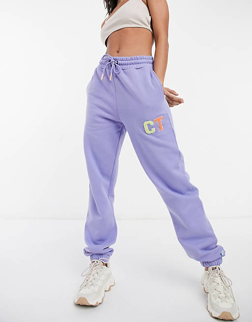 Crooked tongues co-ord oversized jogger with varsity motif