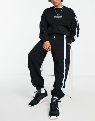 Crooked Tongues co-ord panel jogger in black