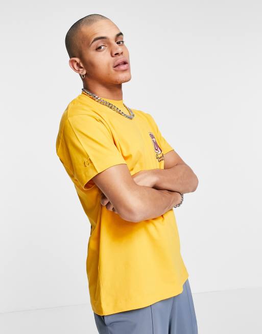 Crooked Tongues co-ord t-shirt with spread love print in orange, 2 of 4