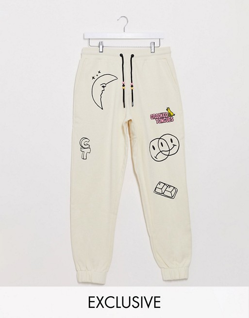 Crooked Tongues co-ord unisex jogger with all over icon print