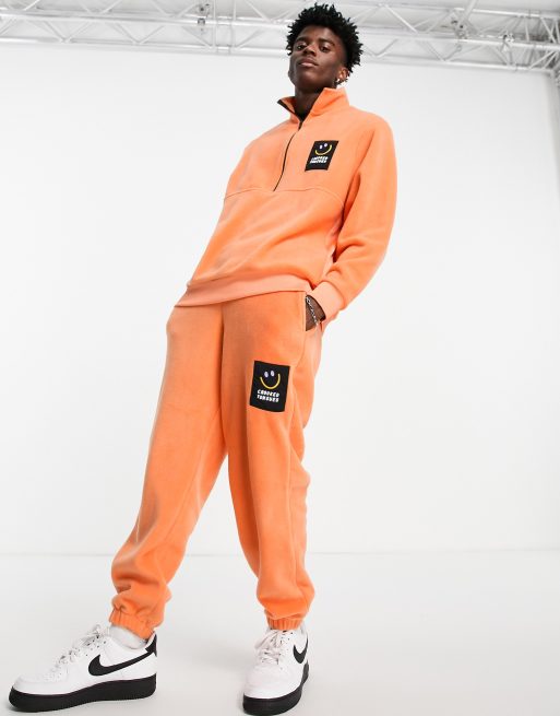 Orange best sale fleece sweatpants