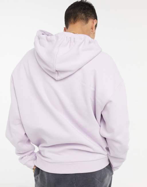 Crooked Tongues hoodie in pastel purple with tonal logo print