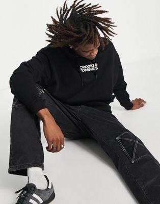 Crooked Tongues hoodie with logo print in black - ASOS Price Checker