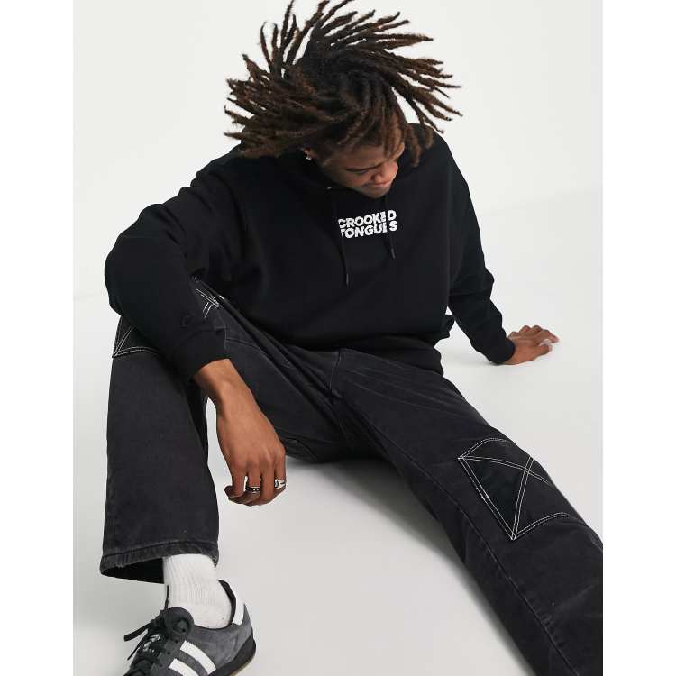 Crooked Tongues hoodie with logo print in black | ASOS