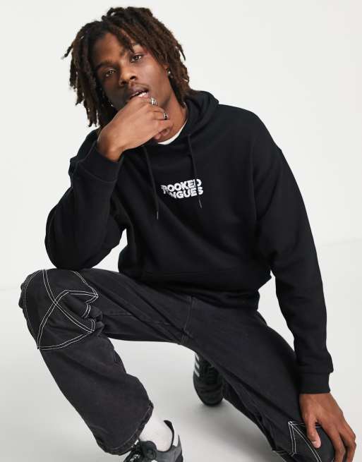 Crooked Tongues hoodie with logo print in black | ASOS