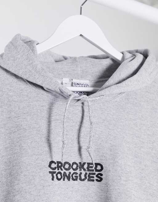 Crooked tongues grey outlet hoodie