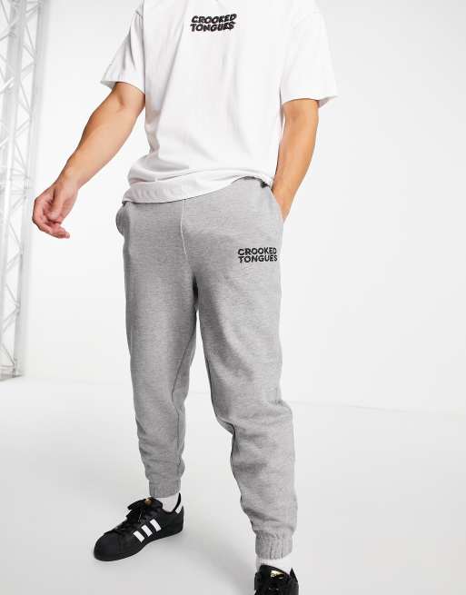 Crooked Tongues - Jogger décontracté à logo - Gris