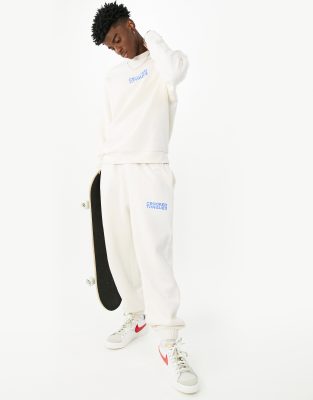 Crooked Tongues - Joggers comodi con logo color écru