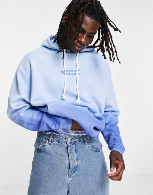 Crooked Tongues Logo Hoodie with gradient in blue | ASOS