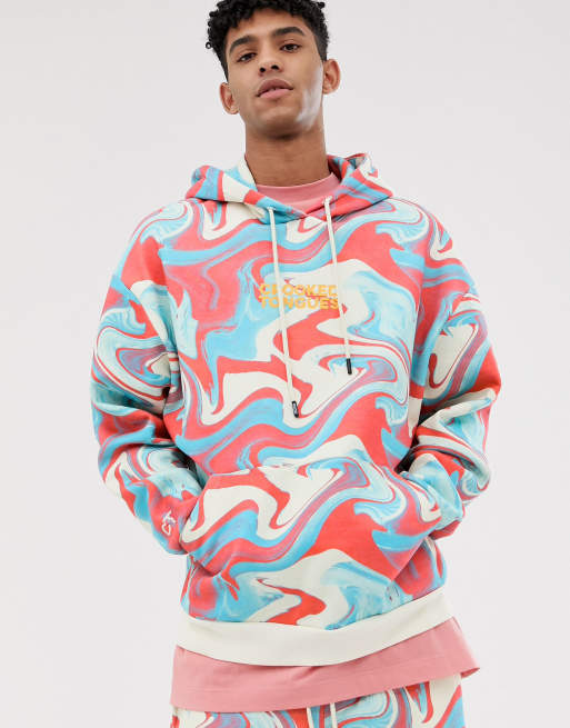 Marble cheap print hoodie