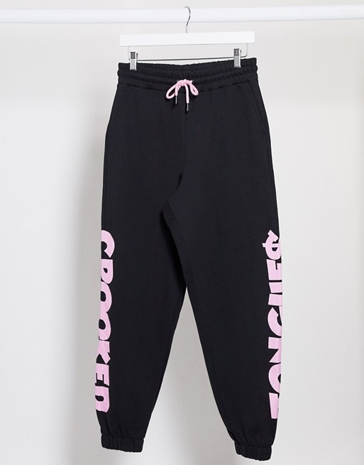 Crooked Tongues oversized jogger with logo print