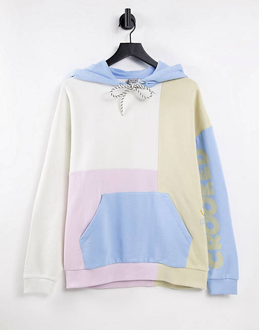 Crooked Tongues oversized patchwork hoodie co-ord