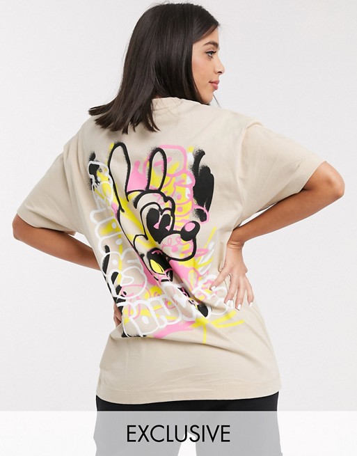 Crooked Tongues oversized t-shirt with dog print in stone