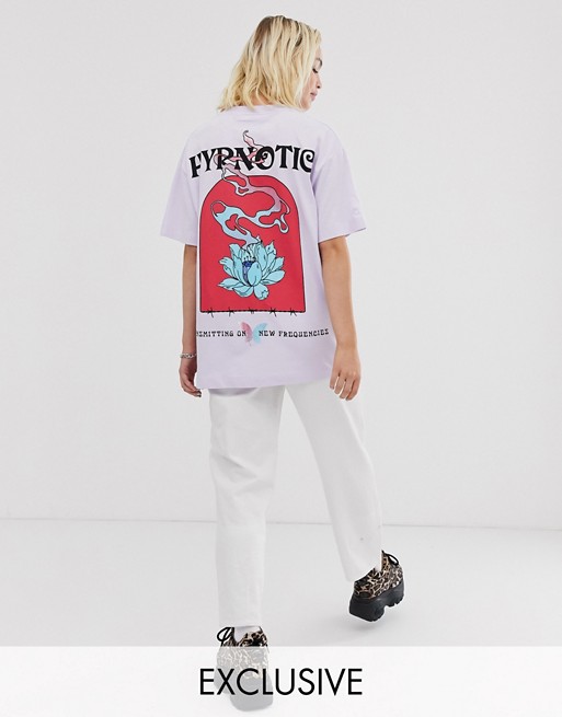 Crooked Tongues oversized t-shirt with flower hypnotic print