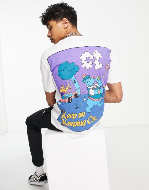 Crooked Tongues oversized t-shirt with golfing bear back graphic print in white