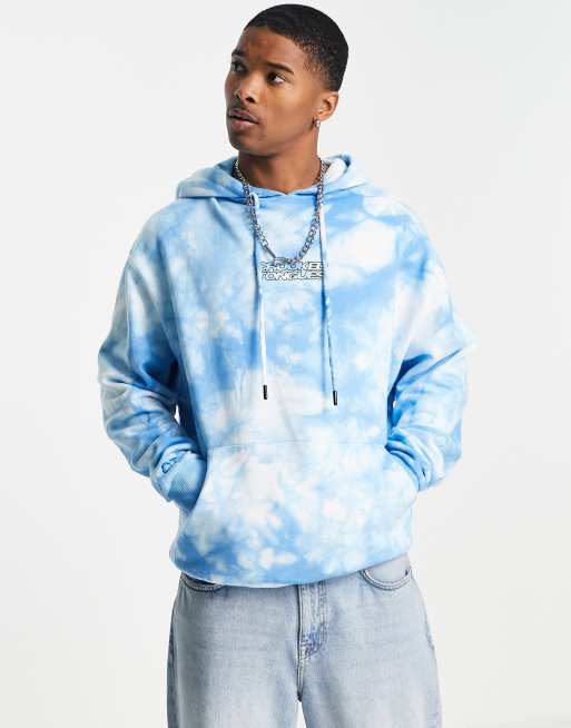 Tie dye store hoodie light blue