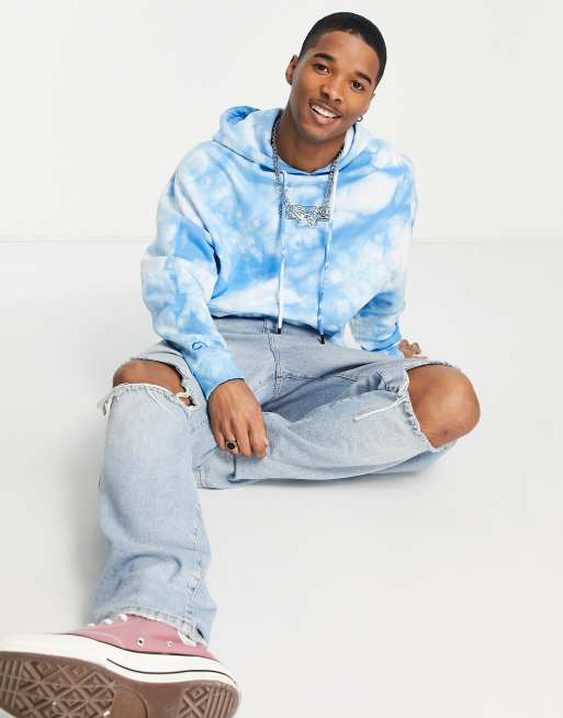 Crooked Tongues oversized tie dye hoodie with art club graphic