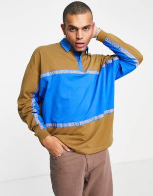 Crooked Tongues – Rugy-Poloshirt mit CT-Zierband in Bunt | ASOS