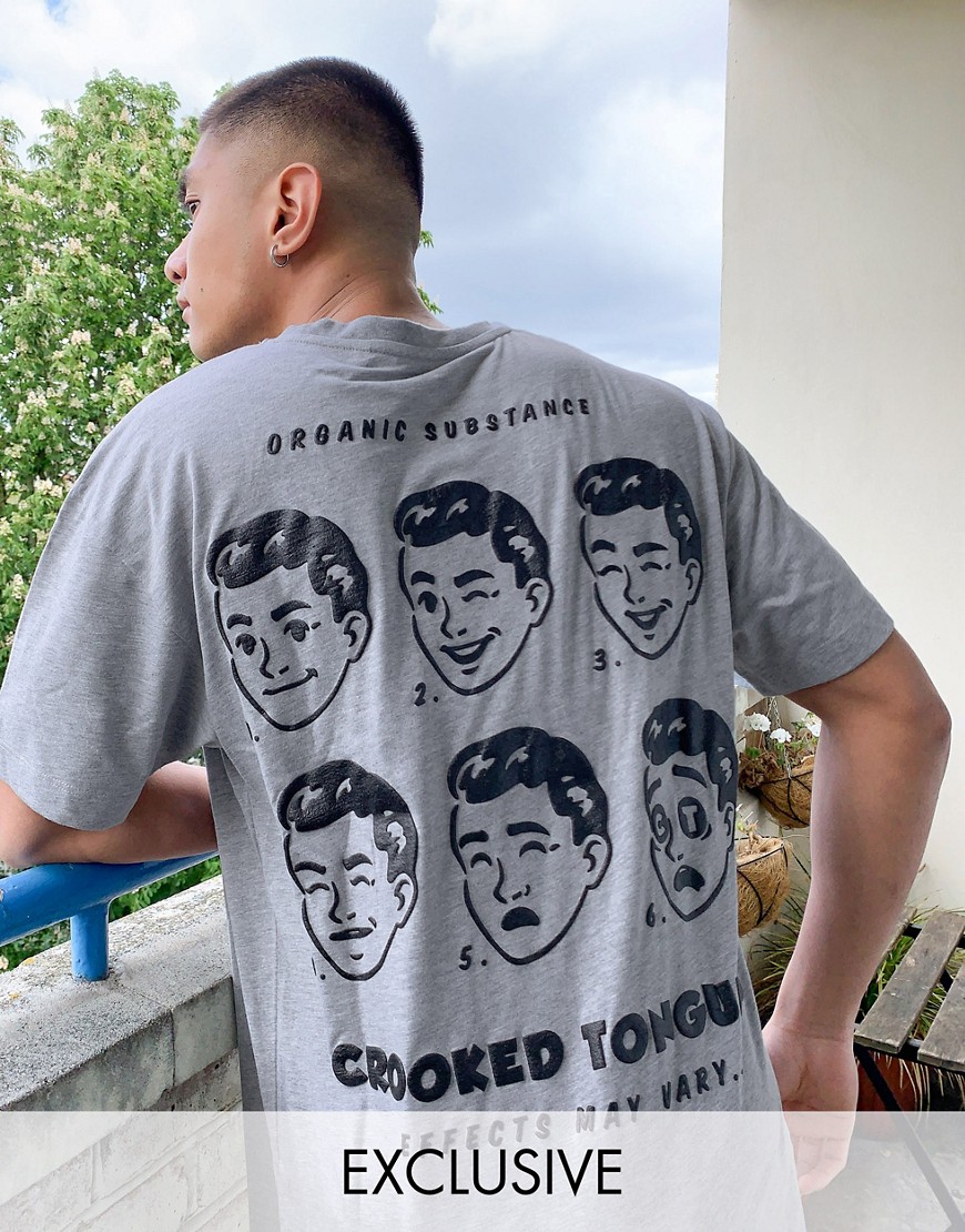 Crooked Tongues - T-shirt con stampa di ragazzo-Grigio
