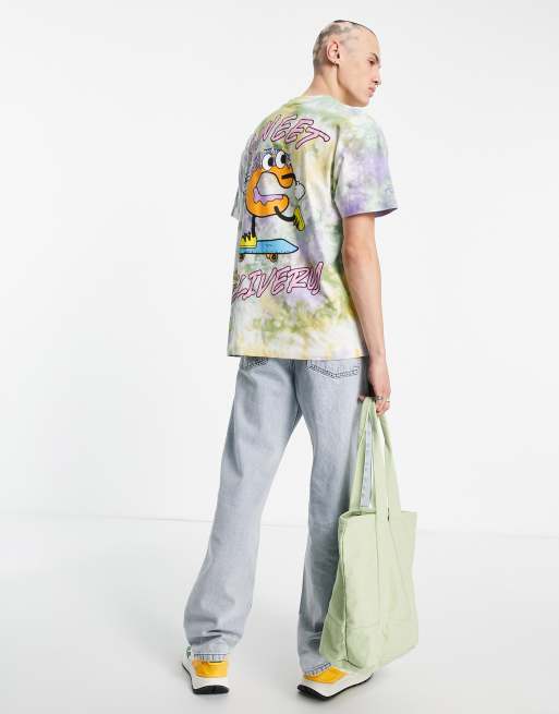 Crooked Tongues – T-shirt z efektem tie-dye i nadrukiem „Sweet Delivery”