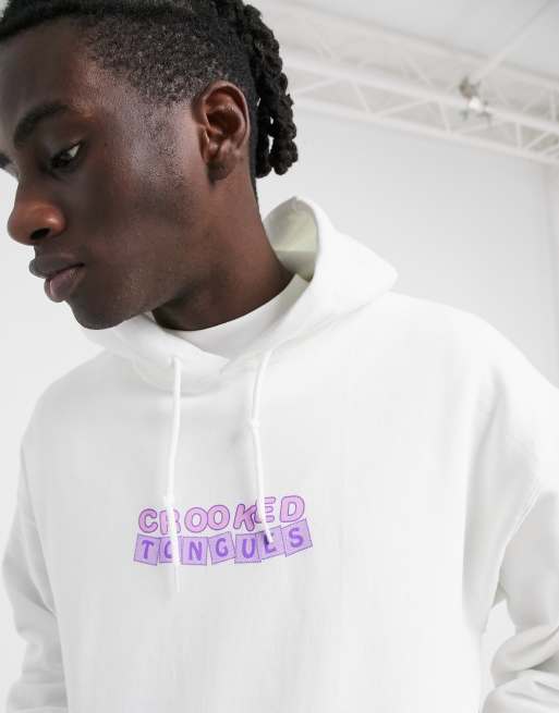 Crooked tongues white on sale hoodie