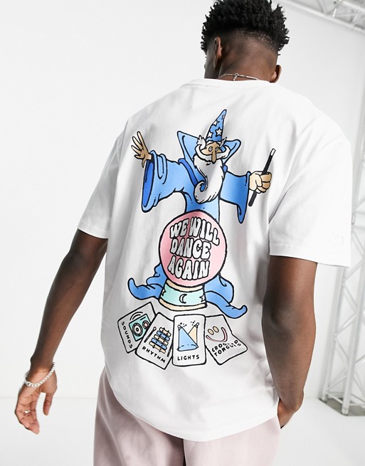 Crooked Tongues Wizard Dance T shirt in White