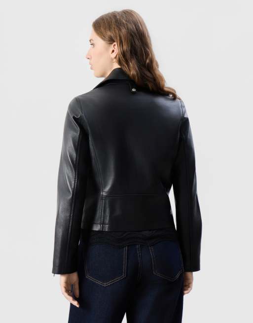 Cropped real leather biker jacket, 2 of 5