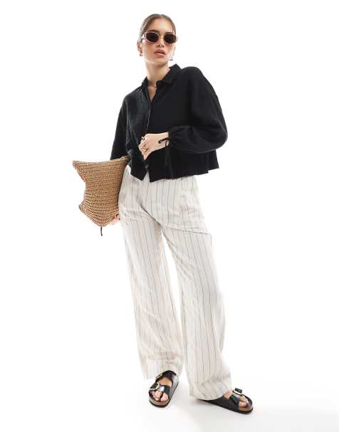 cropped textured shirt - view 1