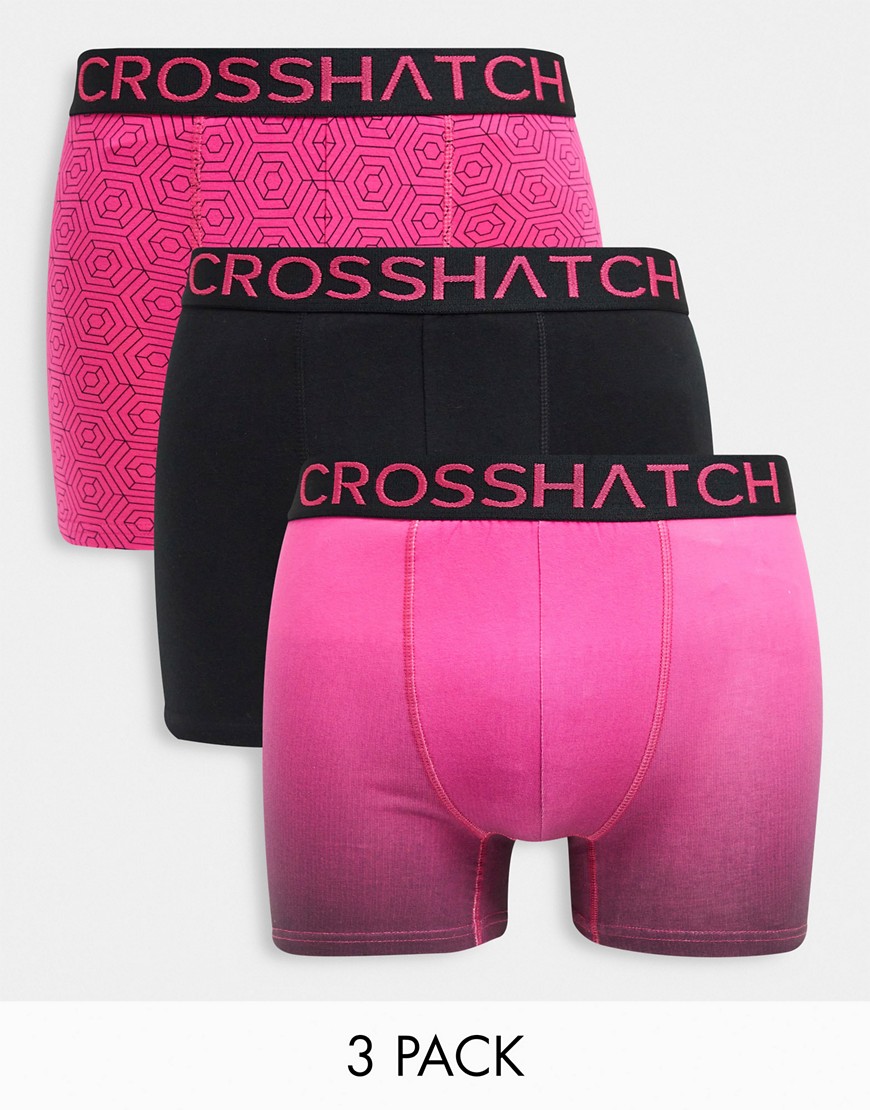 Crosshatch Czapla 3 pack boxers in pink