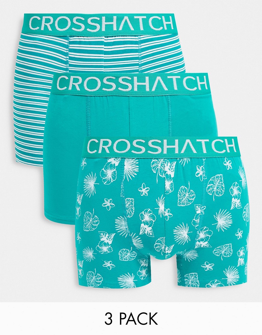 Crosshatch Hovland 3 pack boxers in green