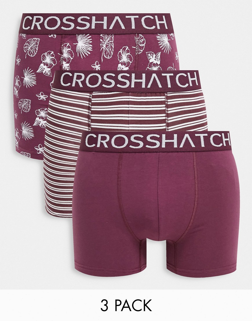 Crosshatch Hovland 3 pack trunks in red