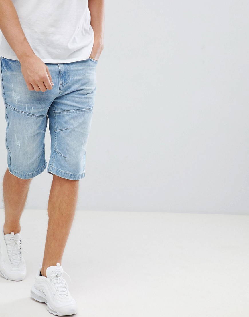 Crosshatch – Ljusblå jeansshorts