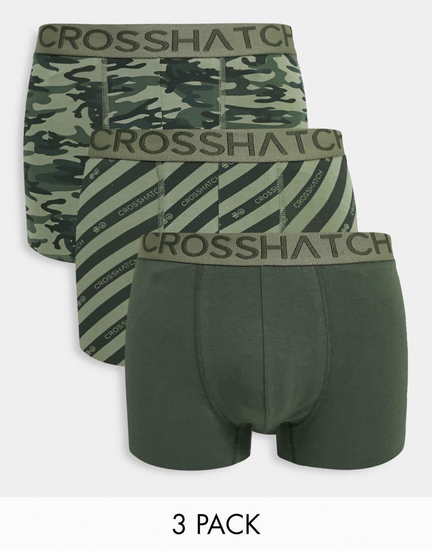 Crosshatch Seavey 3 pack trunks in green
